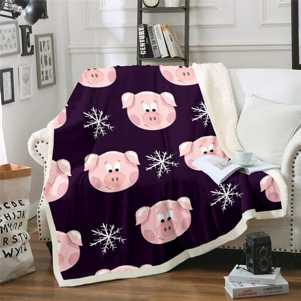 Couverture Polaire Mignonne Cochons Pour Filles - Juste Une Fille Qui Aime Les Cochons, Ultra Douce 100x125 Cm
