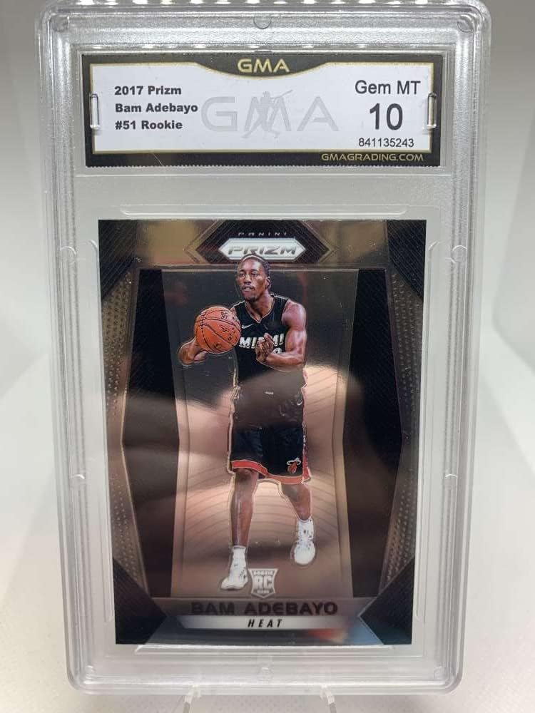 GMA Graded GEM MINT 10 841135243 2017-18 Panini Prizm #51 Bam Adebayo RC Rookie Card Miami Heat Professionally Graded Basketball Card in GEM MINT 10 Condition