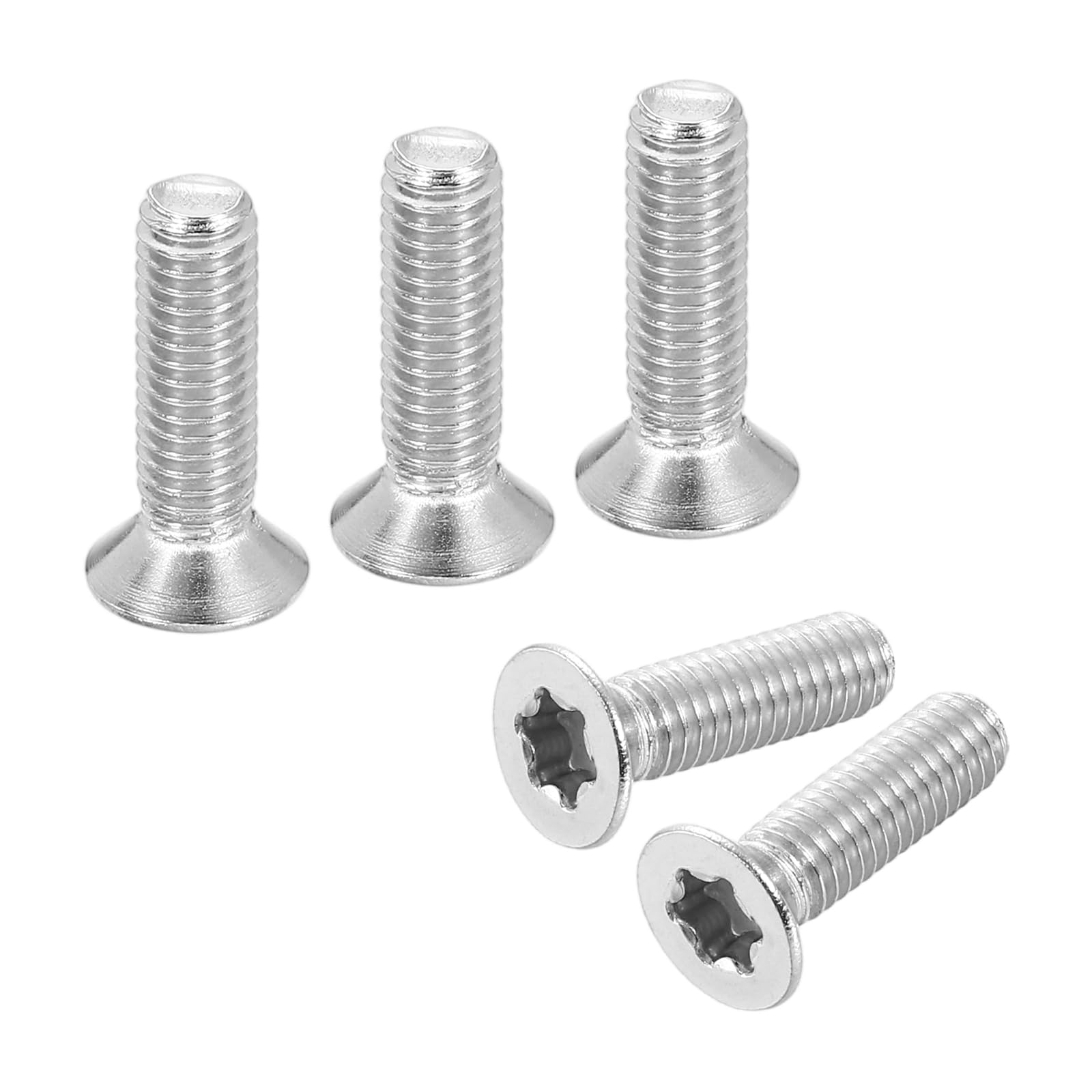 sourcing map M6-1 x 22mm Flat Head Torx Anti Theft Machine Screws, 10 Pcs 304 Stainless Steel, Torx Drive, Countersunk Head, Full Thread, Silver