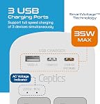 Ceptics World Travel Adapter Kit - 2 USB + 2 US Outlets, Surge Protection, Plug for Europe, UK, China, Australia, Japan - Perfect for Laptop, Cell Phones (Does Not Convert Voltage) (WPS-2B+)