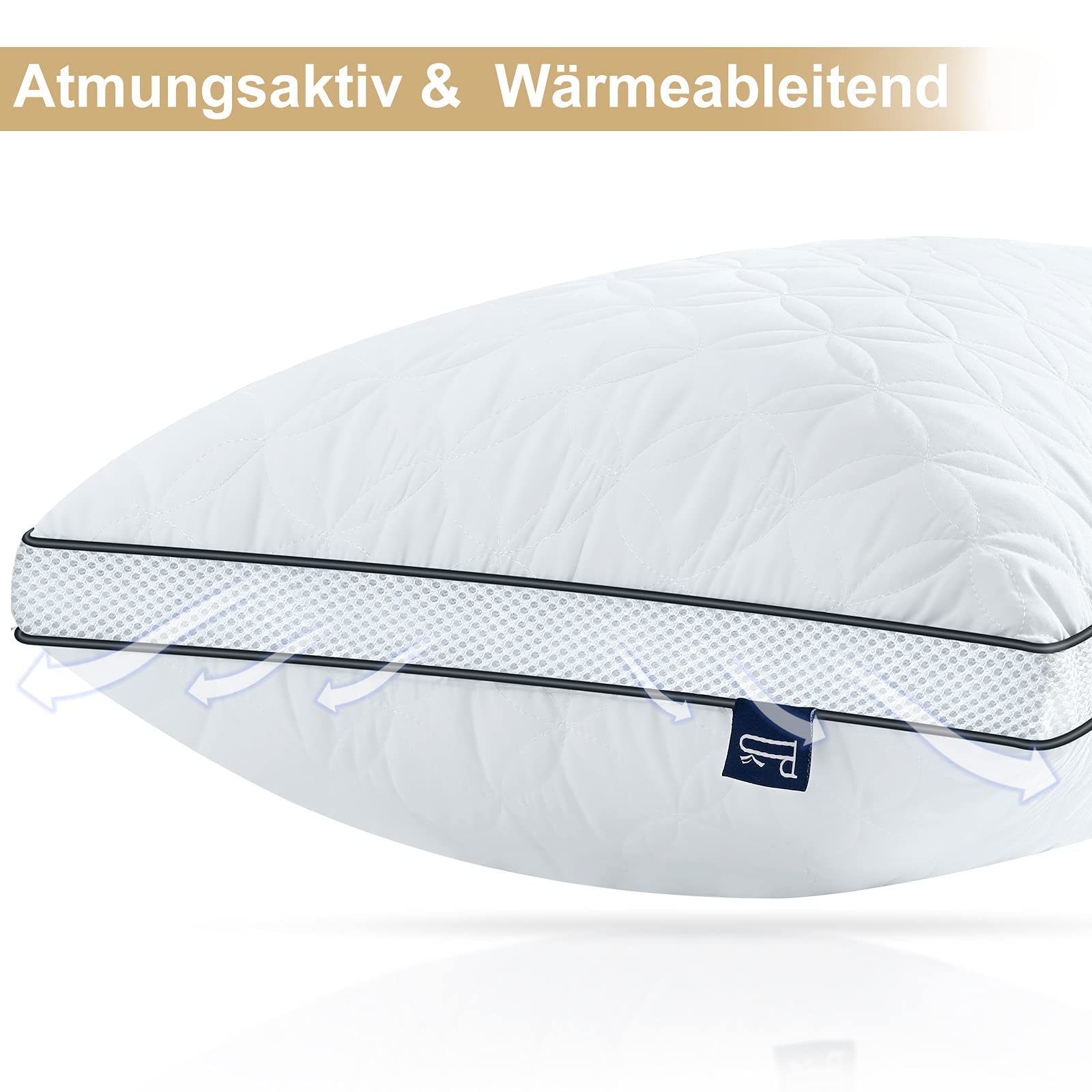 BedStory Kopfkissen 80x80cm 2er Set Kissen, Schlafkissen aus 2X1500g Mikrofasern, Atmungsaktive und waschbare Bettkissen,Ideal für Tiefen Erholsamen Schlaf,Öko-Tex Zertifiziert