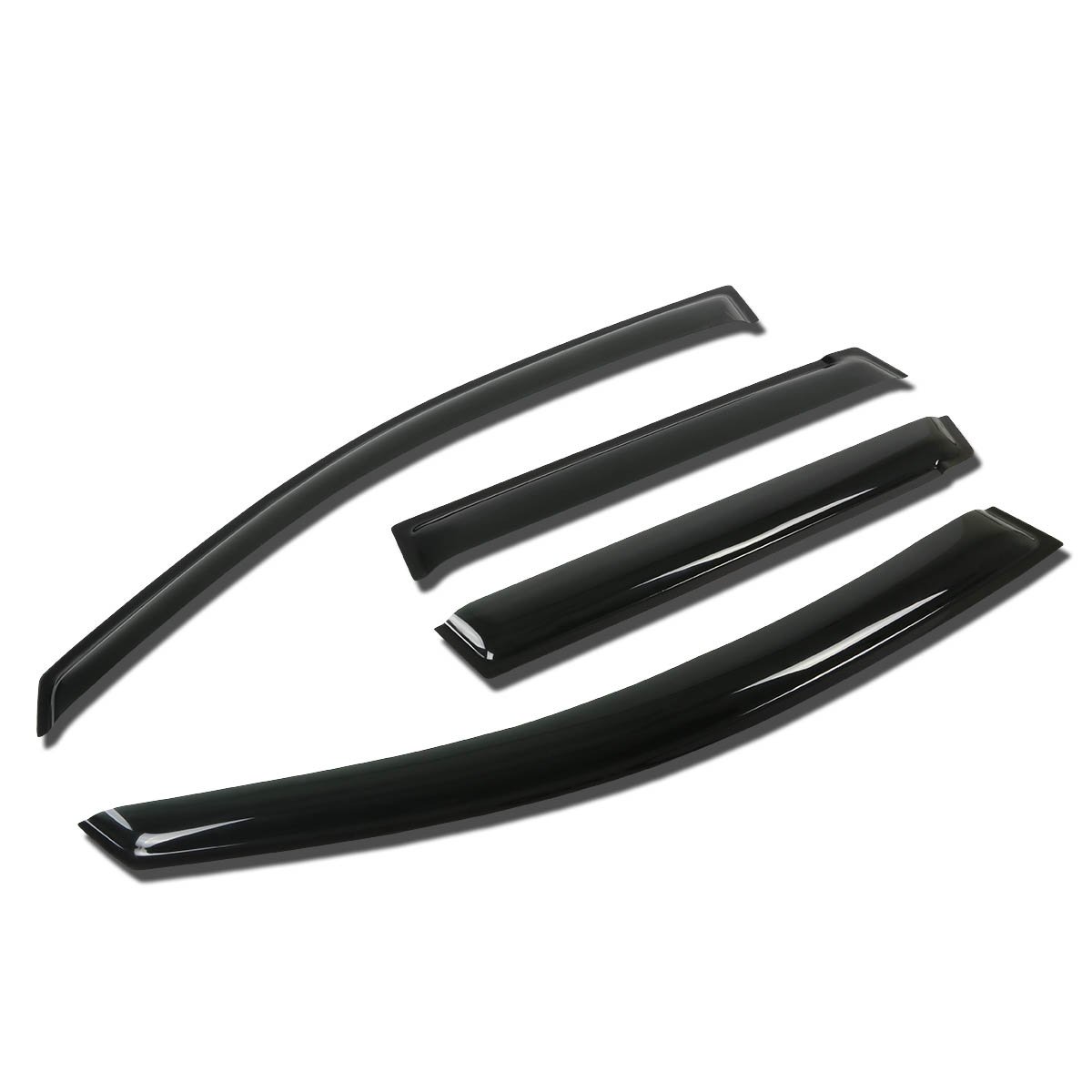 dna motoring set of 4 tape-on window rain guards compatible with 2006-2008 honda fit gd3 smoke tint window visor shade/sun wind/rain deflector, wvs-057
