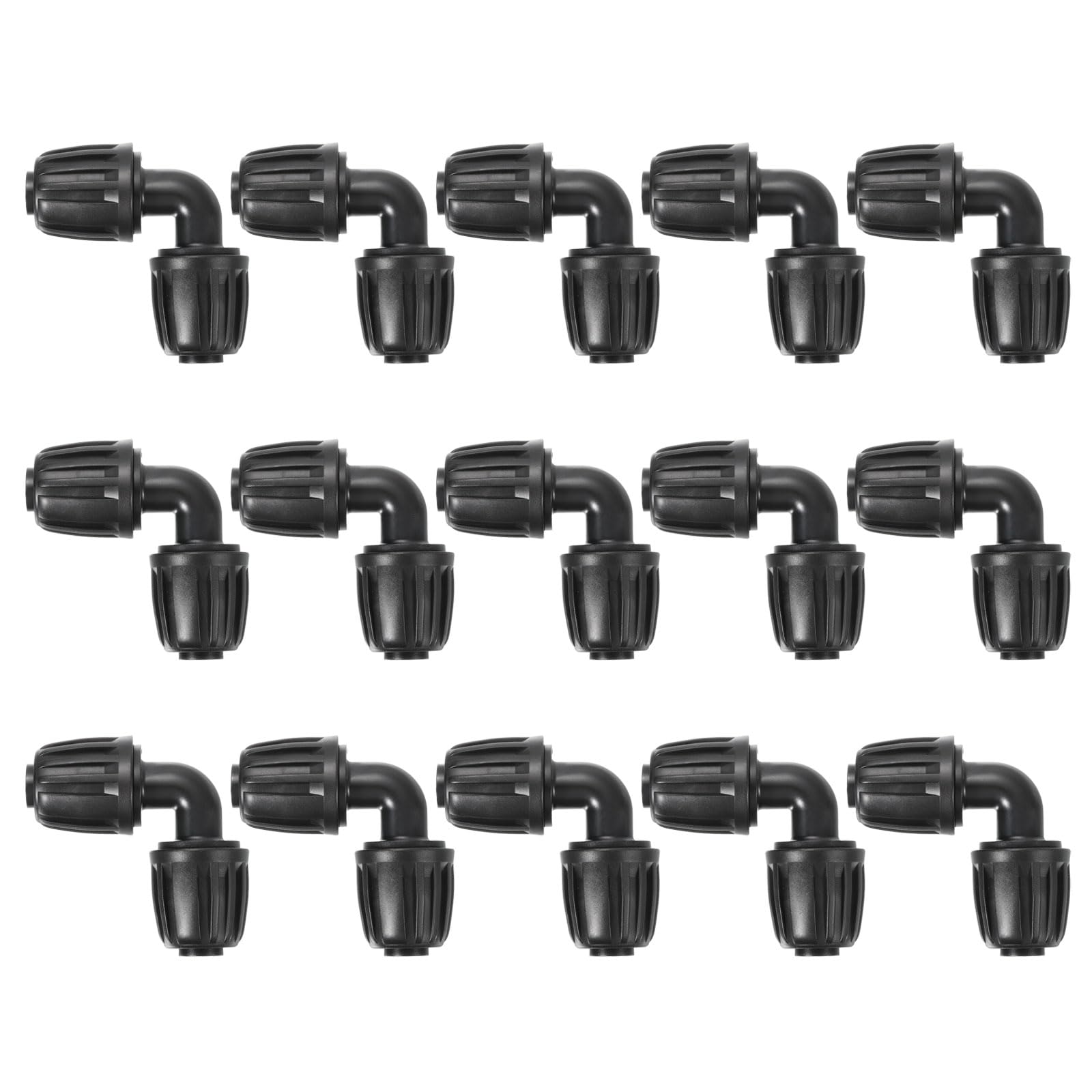 sourcing map 15Pcs 1/2 Inch Drip Irrigation Fittings Barbed Elbow Lock Tubing Connectors for 1/2" Tubing (16mm OD) Drip Irrigation Tubing