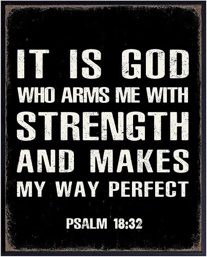 Religious Gifts for Men Decor - Christian Wall Art - Inspirational Holy Scripture Bible Verses Psalms - Catholic Gifts for Pastor, Ordained Minister