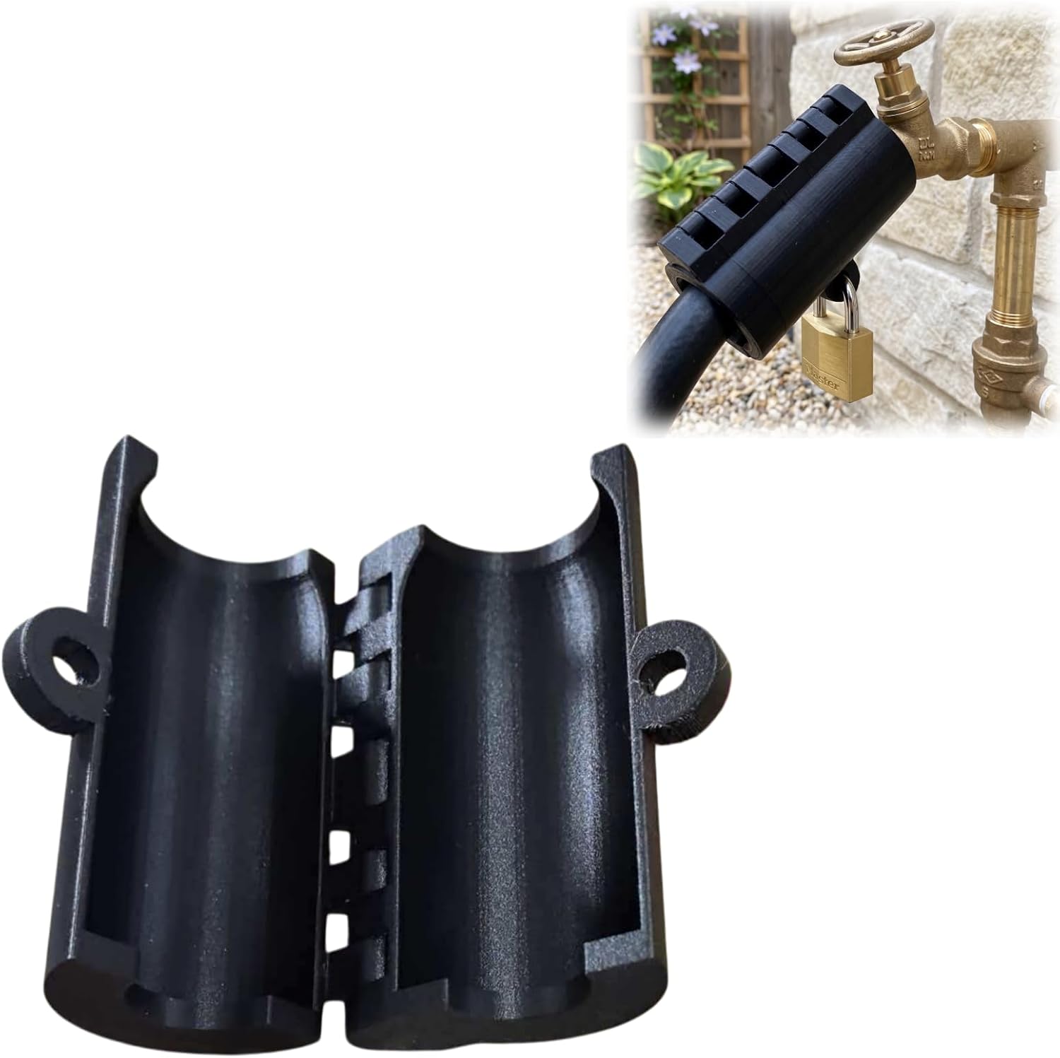 Hose Bib Lock Outdoor Faucet Lock Heavy Duty Spigot Security Cover Anti-Theft Water Faucet Protector for Yard Garden Tap Tool-Free Weatherproof Fit