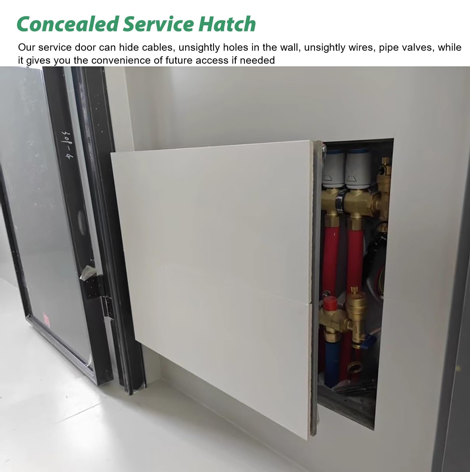 Panel dostępu do inspekcji premium, od 250 x 250 mm do 600 x 600 mm, montowany na ścianie do płyt kartonowo-gipsowych (płytki), drzwi wejściowe 450 x 800 mm / 18x32in (18 x 32 cale) łatwy montaż