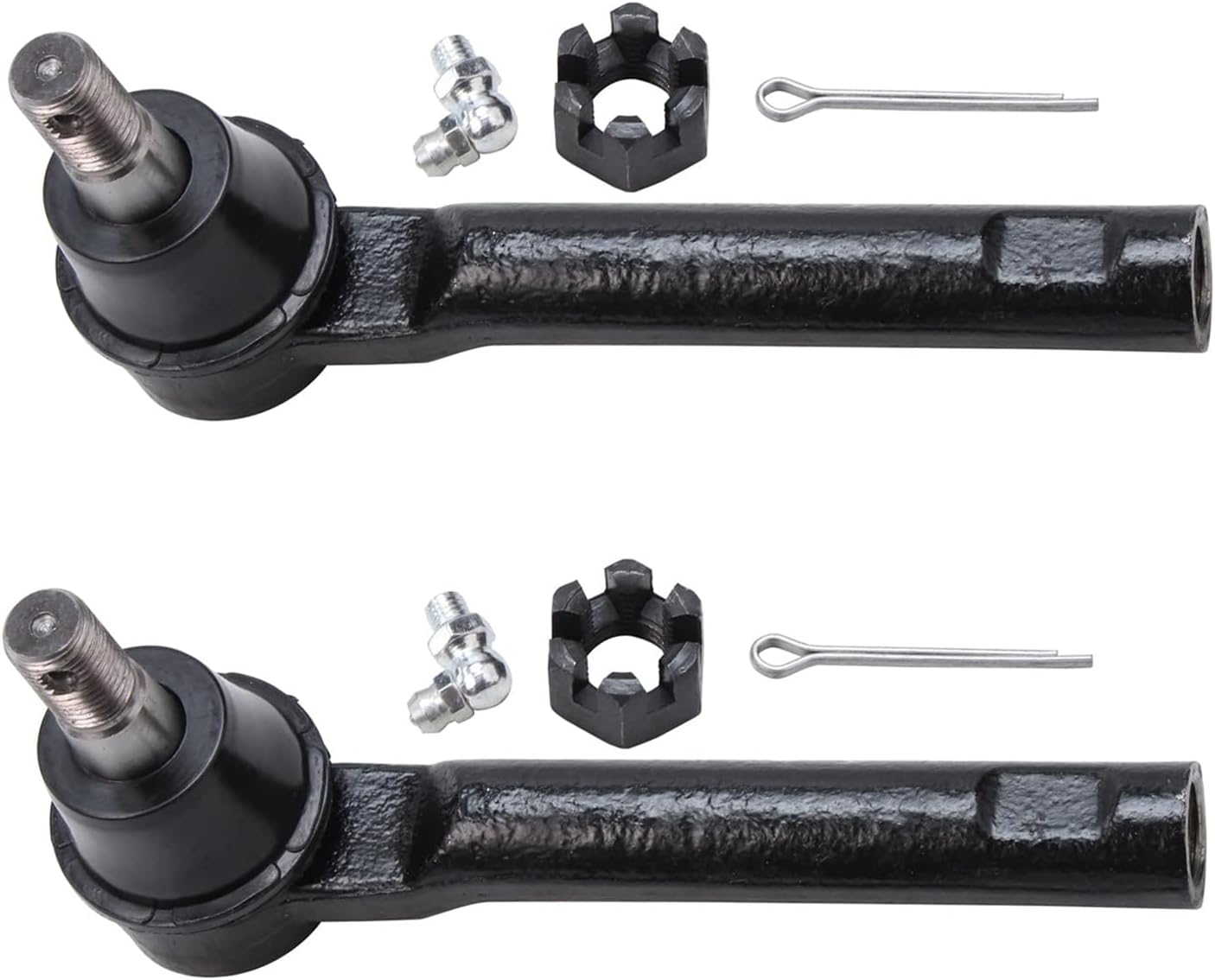 Detroit Axle - 6pc Front Tie Rods Kit for 2004-2009 Nissan Quest, 4 Outer Inner Tie Rod Ends 2 Rack and Pinion Tie Rod Boots and Bellows 2005 2006 2007 2008 Replacement