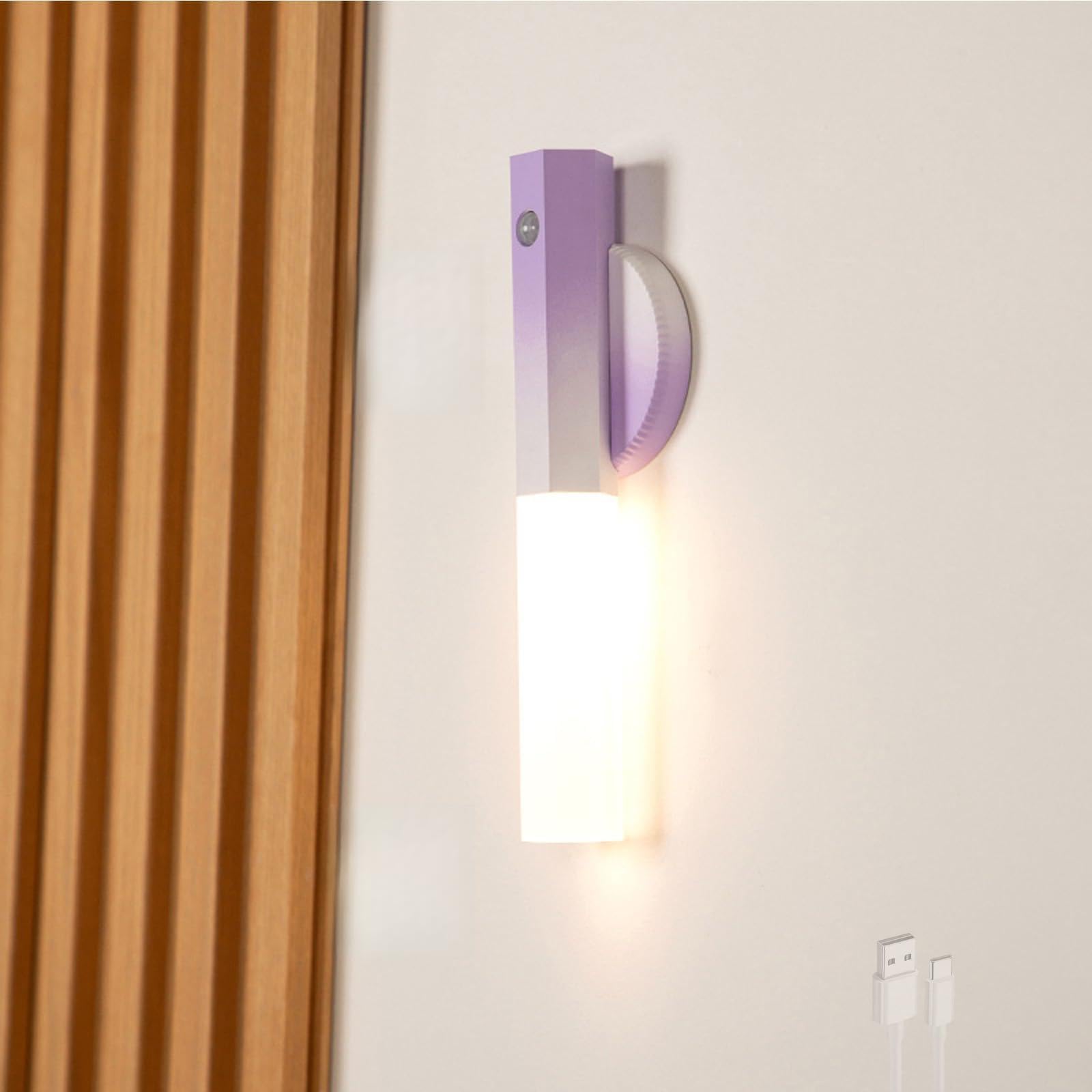 Apliques de pared LED morados con sensor de movimiento para pasillo moderno 8