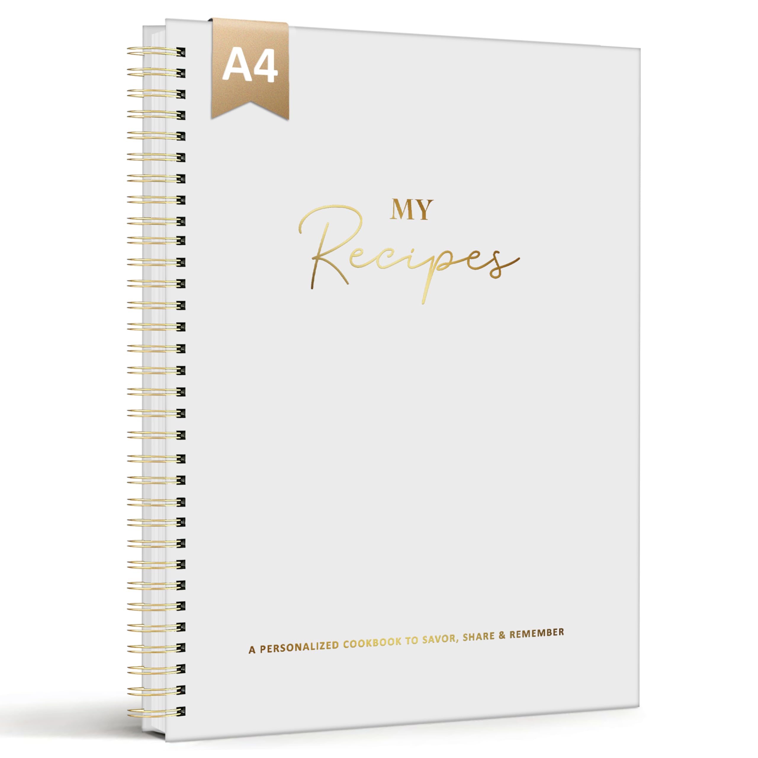 BIROYAL Blank Recipe Book Cookbook to Write in Your Own Recipes, A4 Empty Cooking Journal for 88 Recipes, Large-Size Recipe Notebook with spiralbinding to Organize Your Family Recipes
