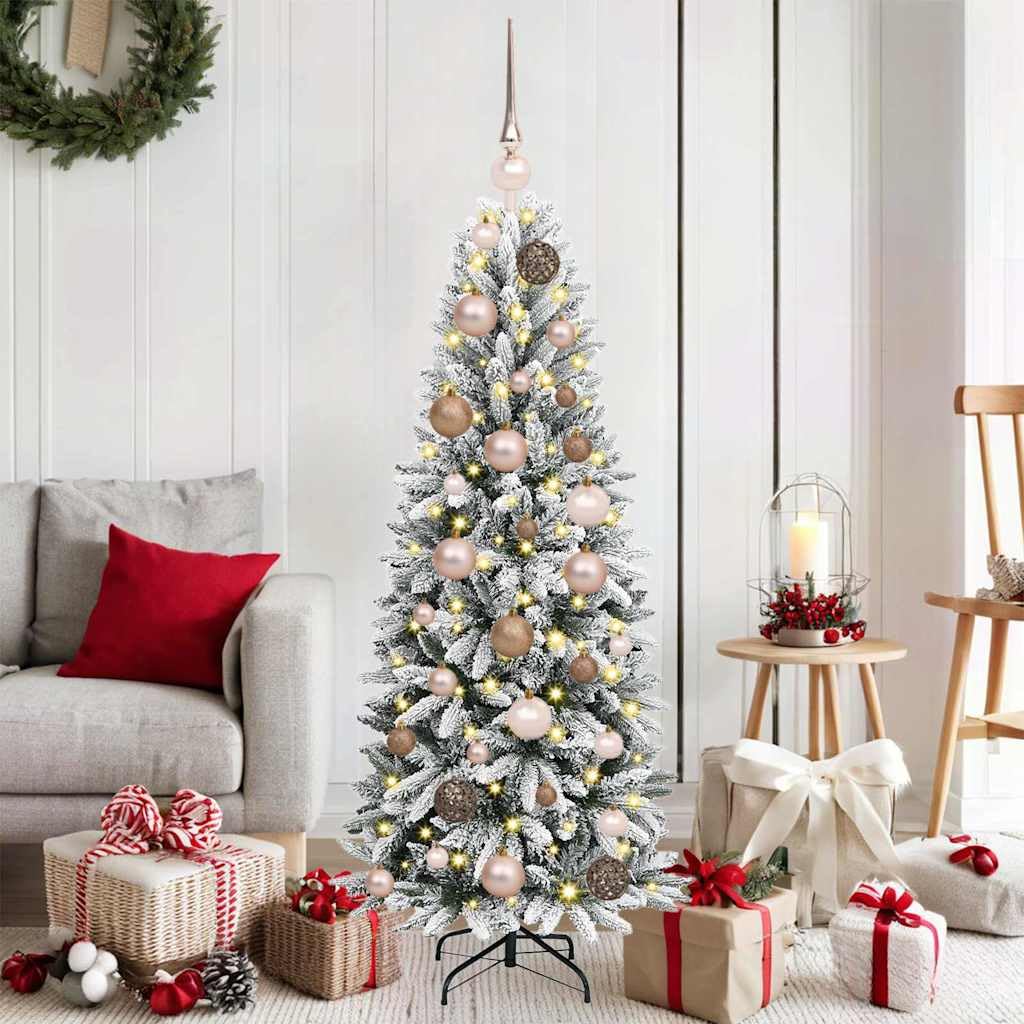Árbol de Navidad de 120 cm con Estructura de Acero y Acabado Blanco Premium 1