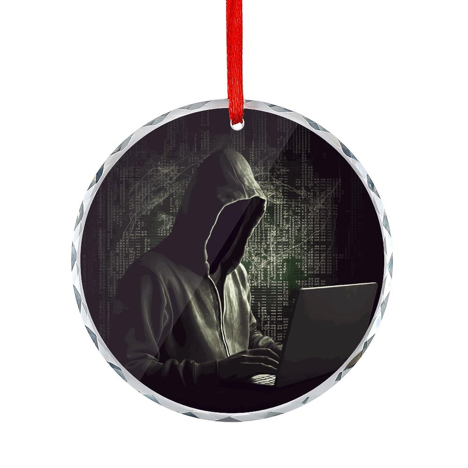 Btcowzrv Style Hacker2 Round Ornament Hanging Pendant Decor