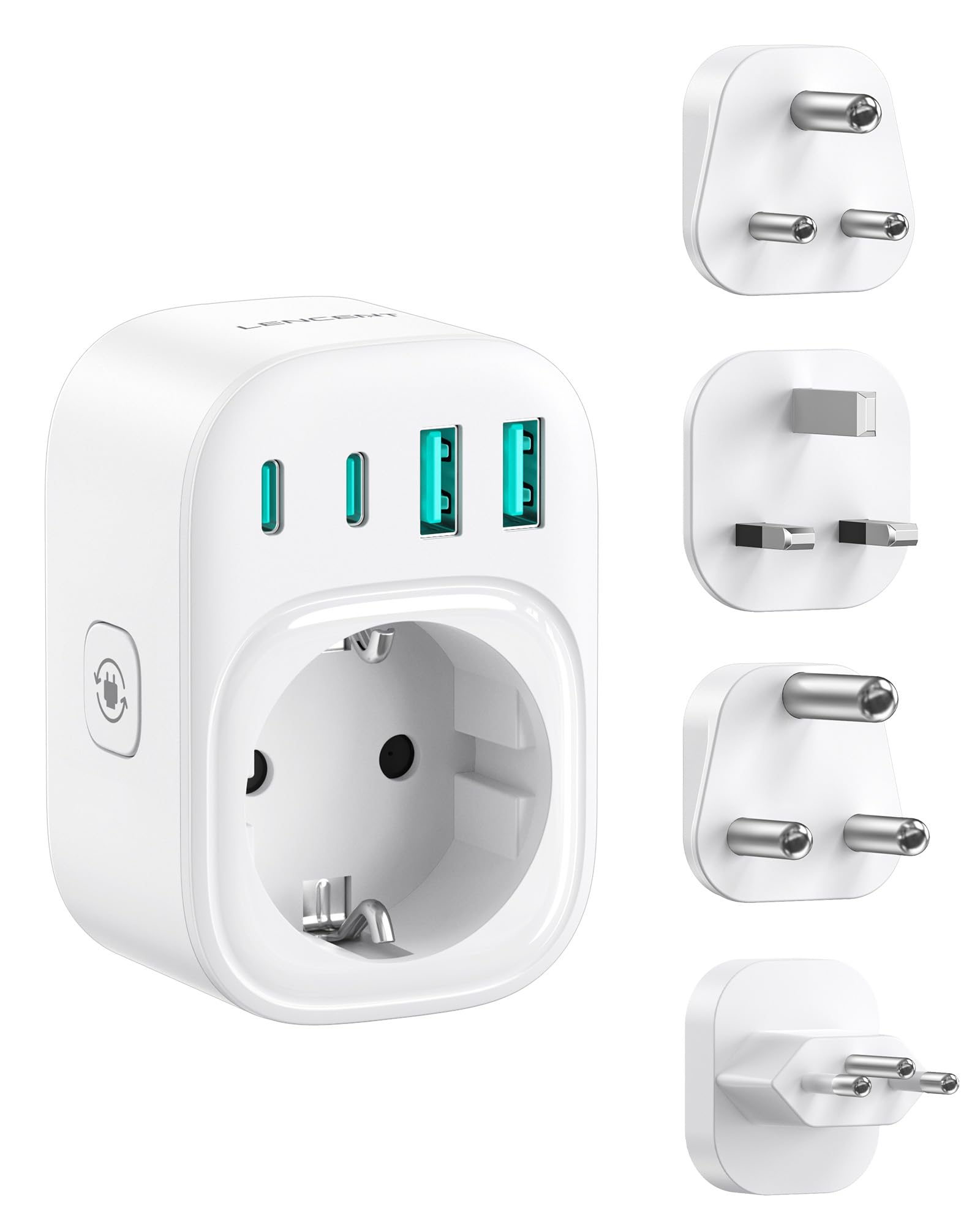 LENCENT Weltweiter Reiseadapter Set Typ D, G, M, N Universal Travel Adapter Internationaler Steckdosenadapter für England, Indien, Sri Lanka, Brasilien, Südafrika, Hongkong, Malaysia