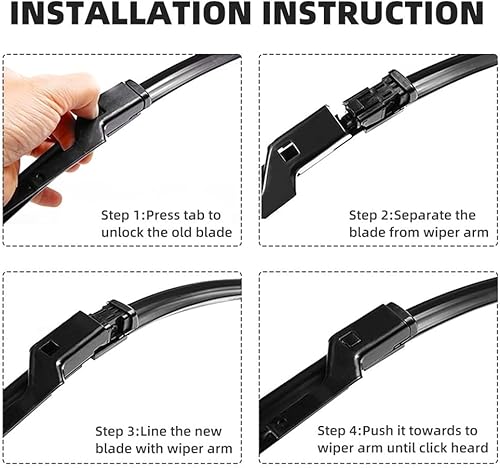 Miniatura 3 de Compatible con Citroen C4 Hatchback 2010 2011 2012 2013 2014 2015 2016 2017 Escobillas limpiaparabrisas delantero Accesorios