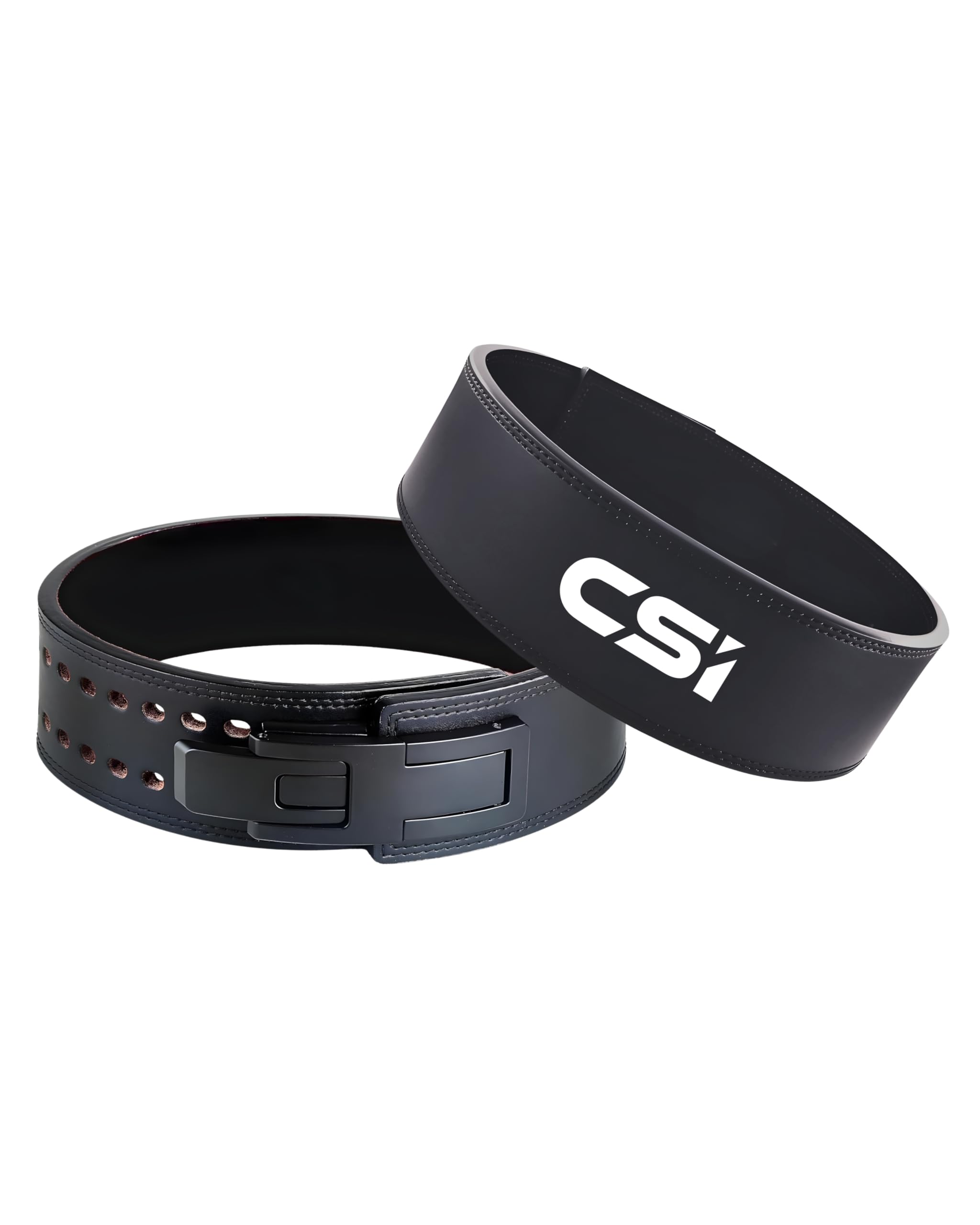 CSI 13MM Weight Lifting Adjustable Black Lever Belt for Men & Women Genuine Suede Leather with Heavy Duty Buckle, Professional Weight Liftingbelt. Powerlifting Belt for Men & Women for Lower Back Support, Multipurpose Gym Workouts Deadlifts Squats Powerlifting 4" Wide Black Gym Belt (XL)-picture-11