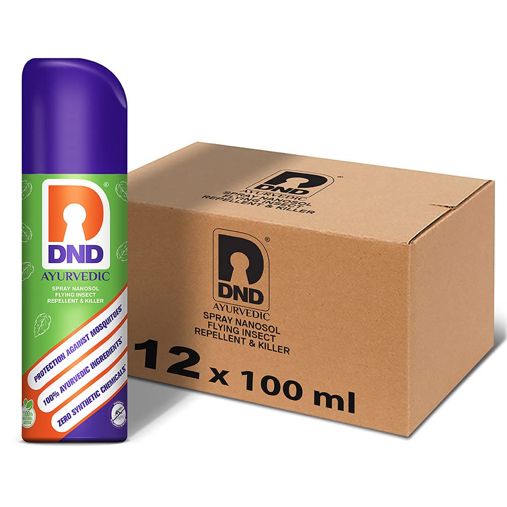 DND 100% Ayurvedic Nanosol Mosquito Repellent & Killer Spray | Ayush Approved | Safe for Kids | Natural Action Patented Formula | Pet friendly | Pack of 12-59g (100ml) Each (B098F61XVV) Amazon Price History, Amazon Price Tracker