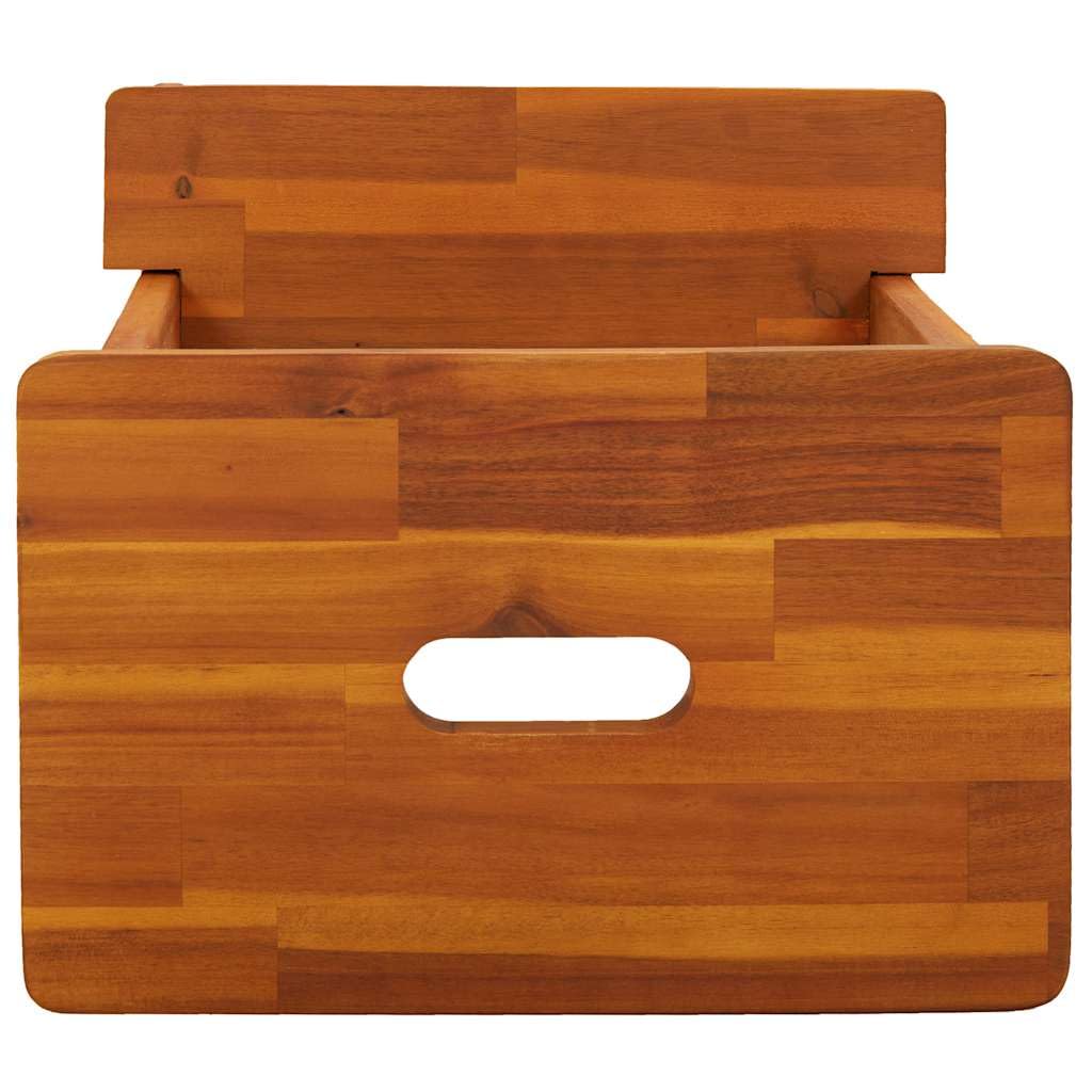 vidaXL Taburete 2 Peldaños Escalera Escalón Silla para Baño Cocina Salón Dormitorios Jardín Patio Madera Maciza de Acacia 40x38x50 cm