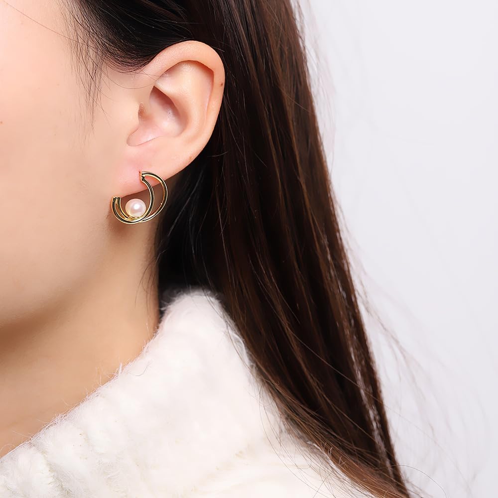 NONNYL Gifts for Wife Jewelry - Pearl Jewelry Earrings for Women, Birthday Jewelry for Girlfriend, Valentine's Day for Wife, Mother's Day for Mom Grandma N8804