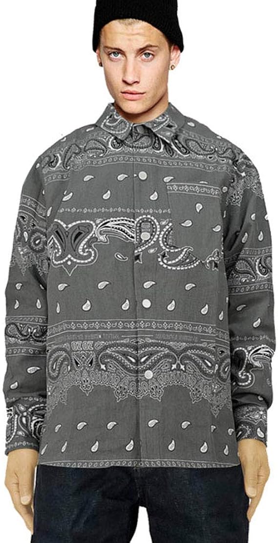 Amazon ペイズリー柄 シャツ ワークシャツ メンズ メンズ シャツ 長袖 シャツ 通販