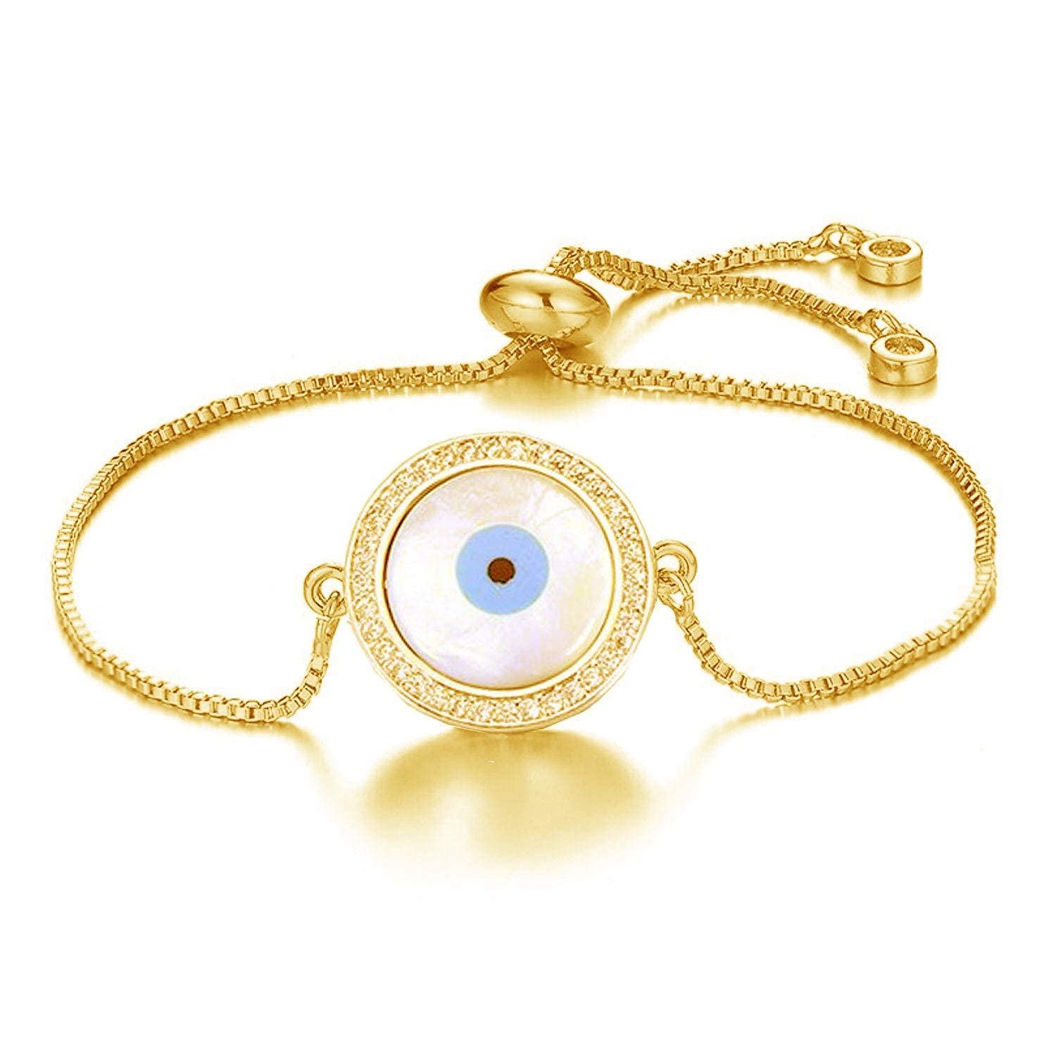 ZIVOM® Evil Eye Nazariya Mother of Pearl Zircon American Diamond 22K Gold Hand Mangalsutra Bracelet for Women (B0C9DQSFTW) Amazon Price History, Amazon Price Tracker