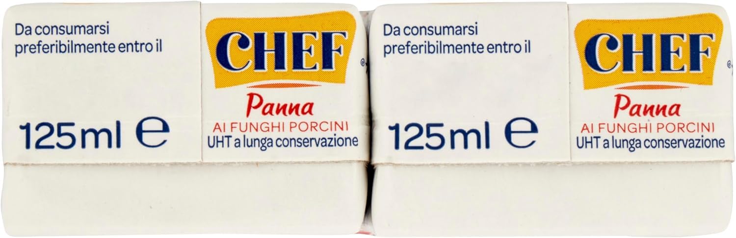 Parmalat Chef Panna ai Funghi Lot de 8 crèmes Porcini aux cèpes Idéal pour assaisonner les premiers plats de toutes sortes, Lot de 2 x 125 ml + porte-clés Beni Culinari