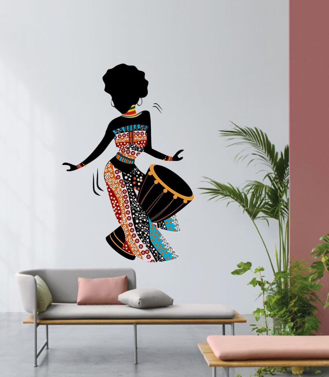 Decor Villa™ Dancing African Women 3D Big Size Wall Sticker JUST Peel & Stick New Modern Art & Trendy Wall Stickers for Home Decoration, Living Room,Office etc Size- (Multicolor, 63 X 30 Cm) (B0CX5DFNPL) Amazon Price History, Amazon Price Tracker