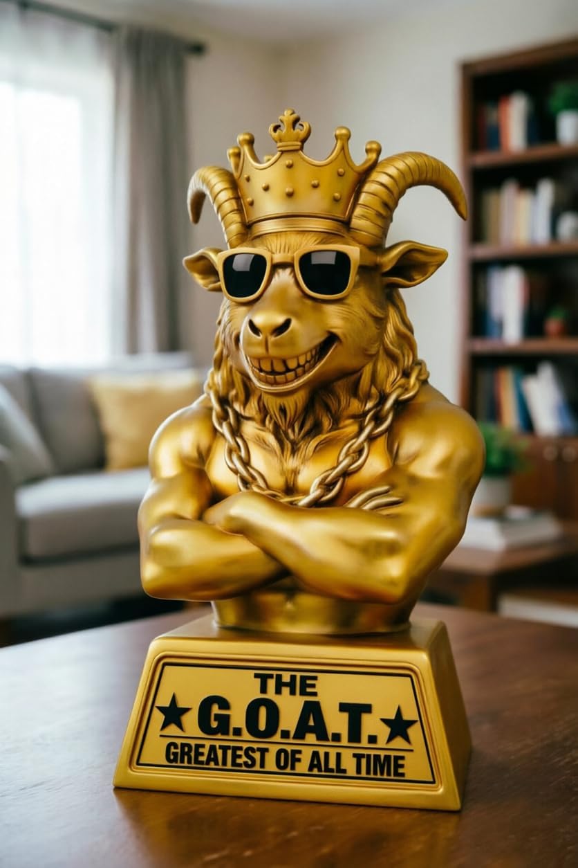Goat Trophy Winner Award 6 Inch Greatest of All Time Trophy for Fantasy Football Champion Office Desk MVP Employee Recognition Gifts (Goat Trophy)