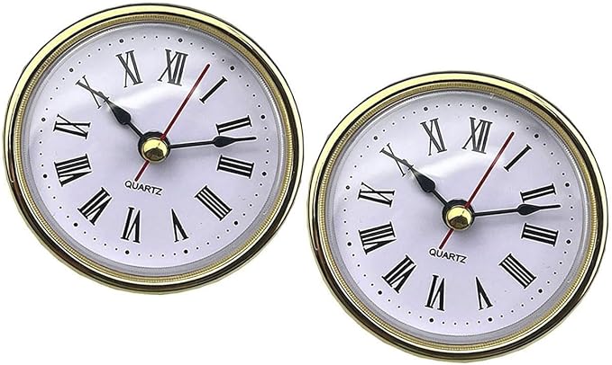 Small Clock Insert 65mm Round Movement White Face With Gold Or Silver ...
