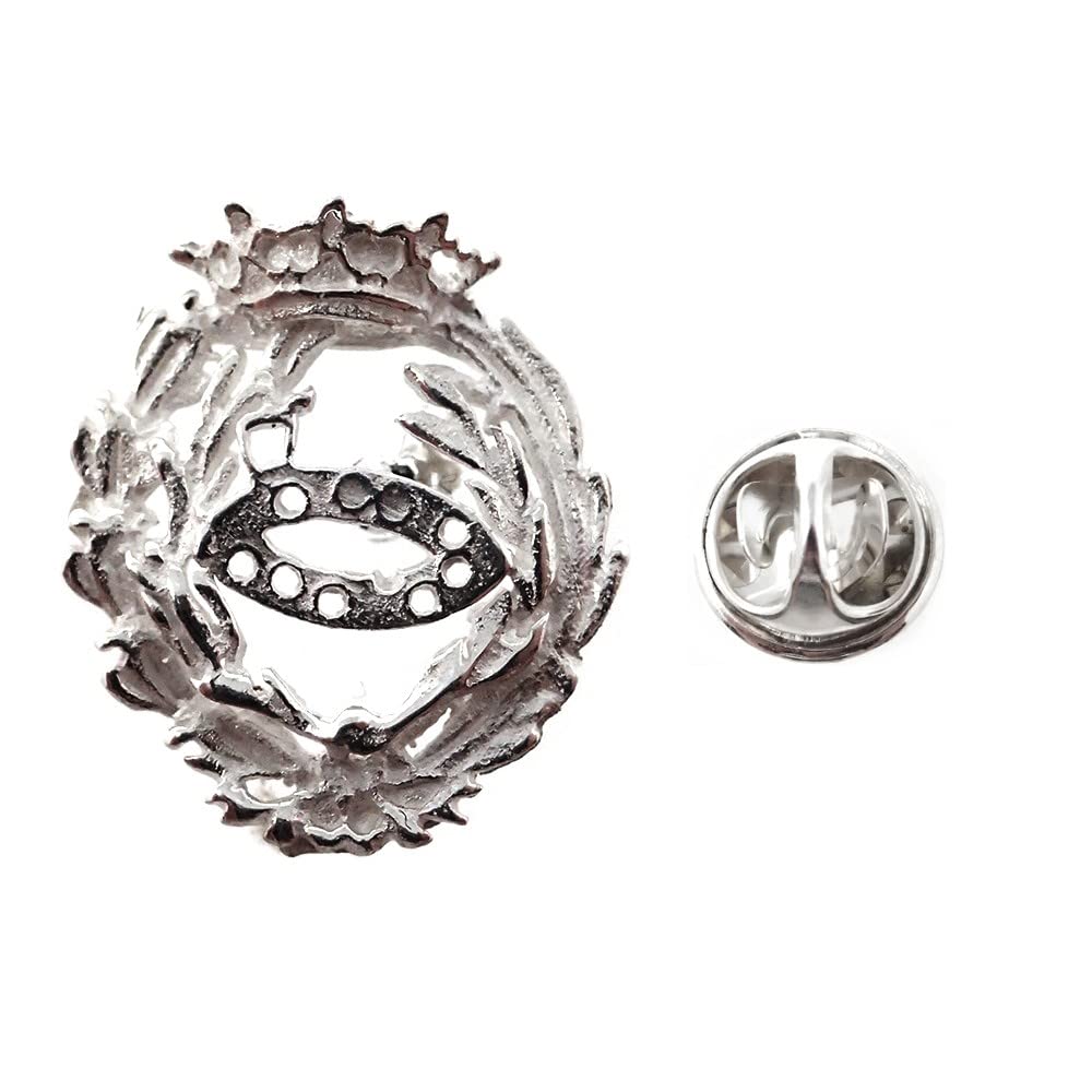 Insignia profesional Ciencias Biológicas escudo plata Ley 925m 17mm. pin cierre trasero
