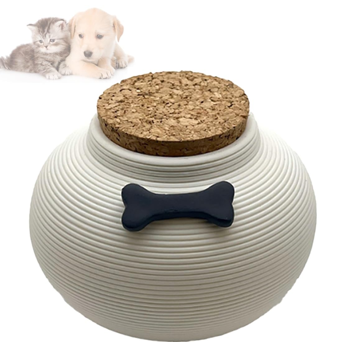 pet ashes urn, 450ml Keepsake Urns, Handmade Ceramic Dog Urn Cremation Keepsakes For Ashes(White)