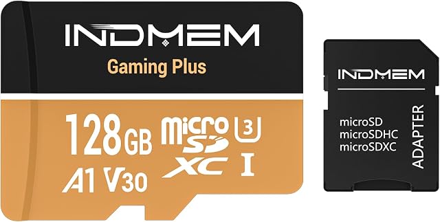 Micro SD Carte 128GB Haute vitesse (95MB/s Lire, 35MB/s Écrire), Compatible avec DSLR, Drone, caméra d'action & Dispositifs portatifs(1 microSD Carte +1 Adaptateur)