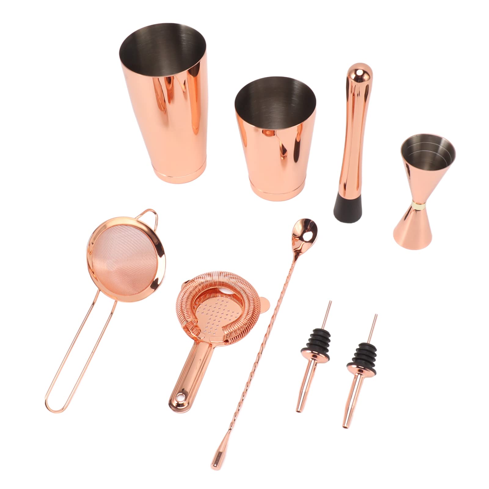 Omabeta Kit de Barman Juego de Herramientas de Barra Premium de Acero Inoxidable para Elaborar Bebidas Mixtas en Casa o Fiestas 9 Piezas (Un Estilo)