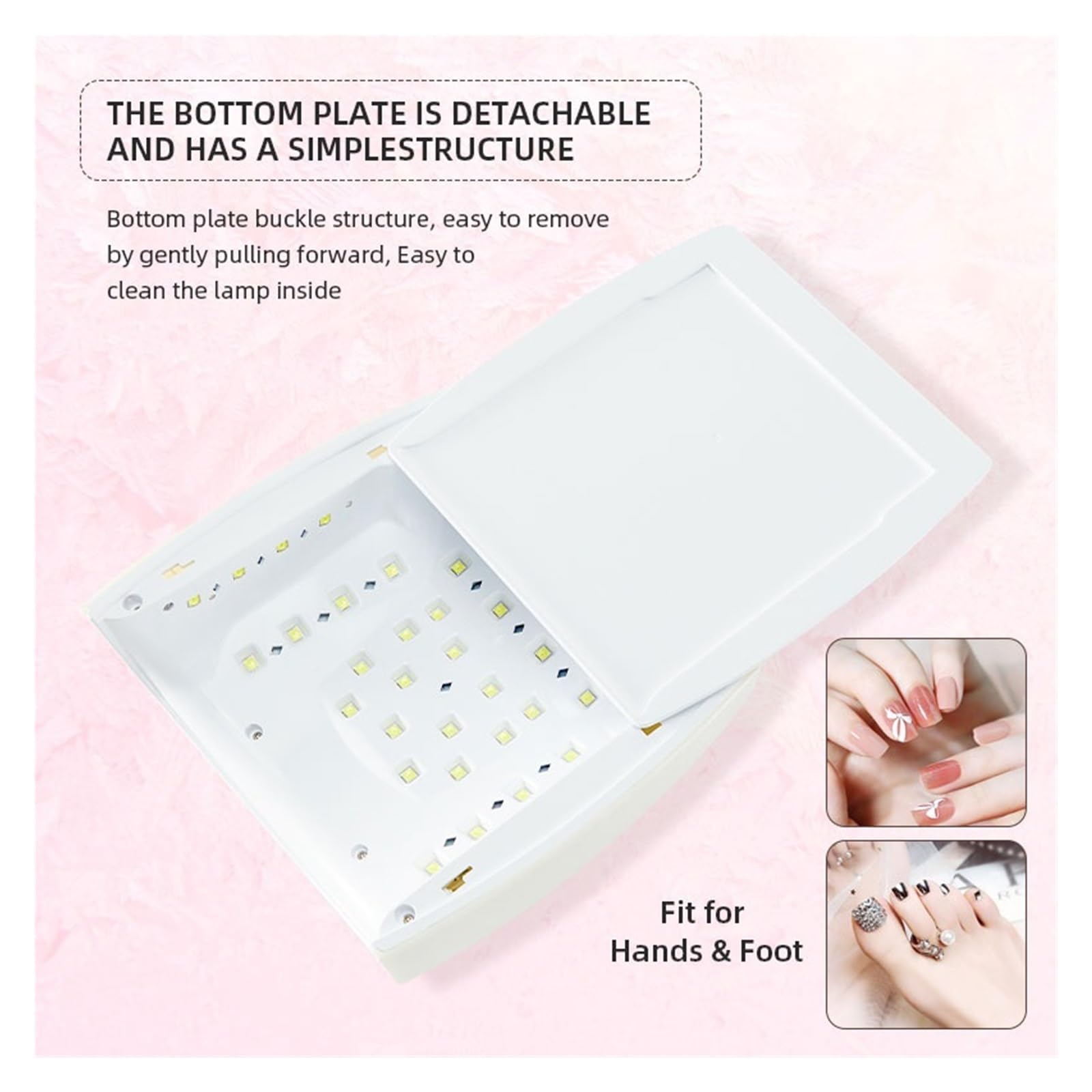 lampada per unghie, Lampada per asciugatura smalto gel 72W con batteria integrata e display LCD intelligente