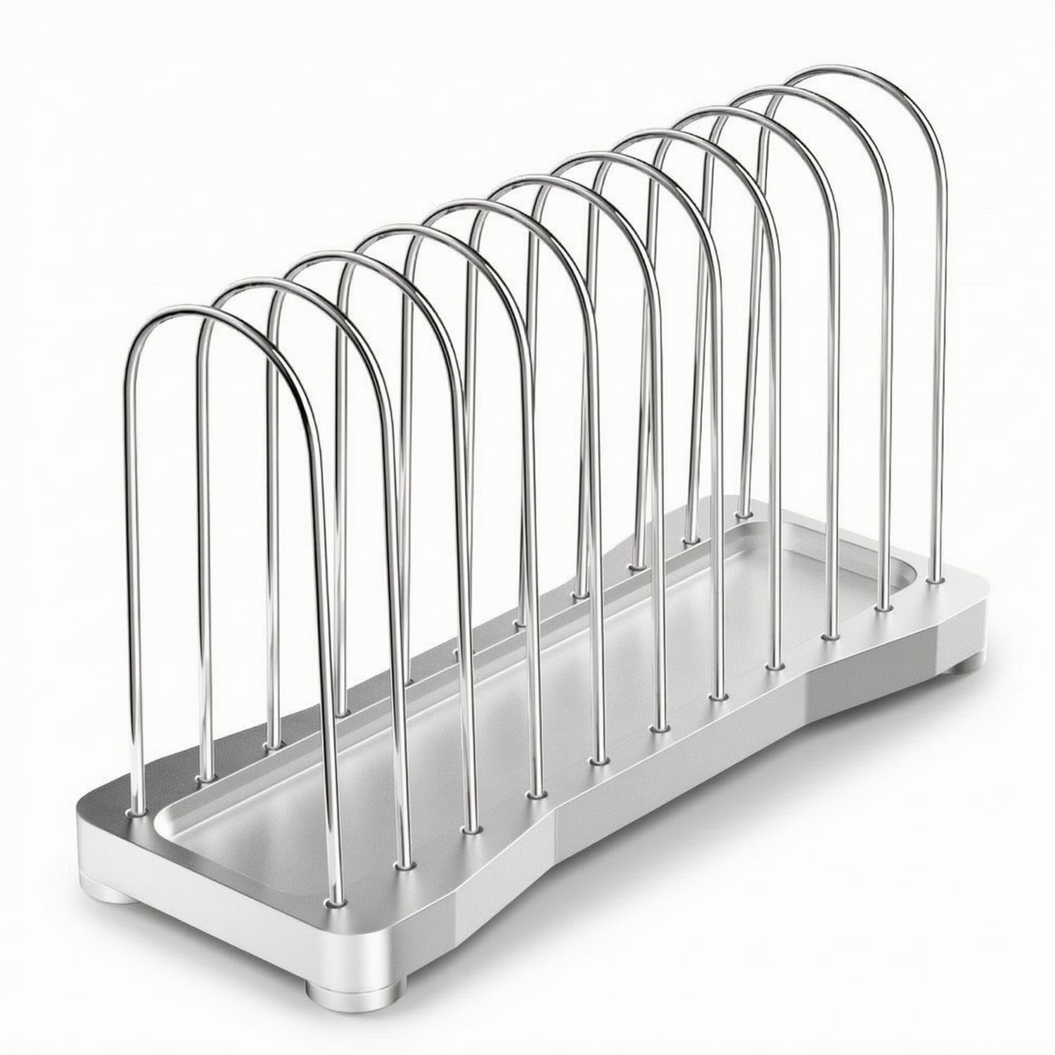 Desktop LP Vinyl Display Rack Metal Vinyl Holder with Dividers 10-Slot Media Organizer Minimalist for Collectors, Music Lovers, Desk, Shelf, Side Table, Silver-image-11