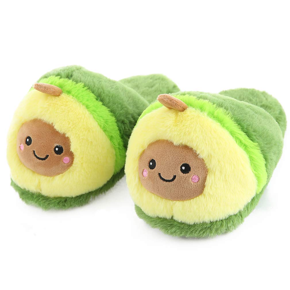MillffyWomen Cute Plush Pitaya Mangosteen Fruit Avocado Slipper Pineapple Bedroom Slippers for Girls Boys