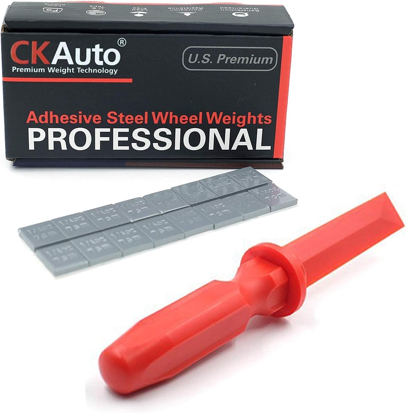 CKAuto 240 Pcs 1/4oz, 0.25oz, Grey, Adhesive Stick on Wheel