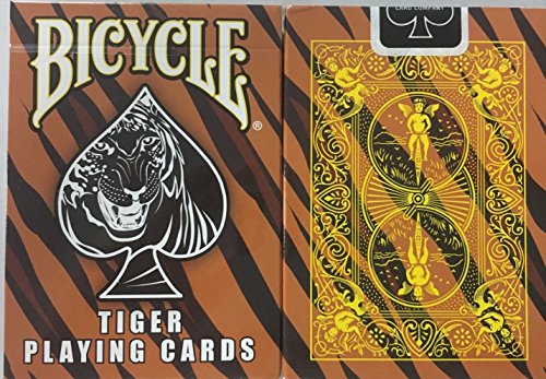Bicycle Cartas de baralho Tiger Deck – Design de pele de tigre preto amarelo Cartes cyclables pont Tigre jouant – Peau de Tiger de Retour Design Noir Jaune