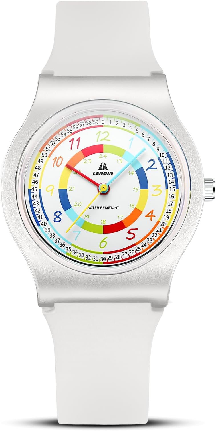 LN LENQIN Kids Watch Boys Watch Girls Watches Waterproof Analog Quartz Watches for Children with Silicone Band