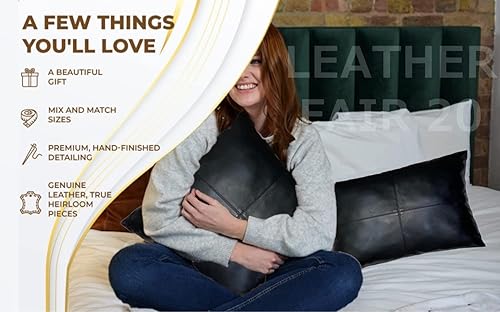 Miniatura 3 de Cojín de lujo 100% piel de cordero, suave, duradera, para estilo bohemio, rústico, cuadrado, decorativo, dormitorio, sala de estar, sofá, cama (16 x