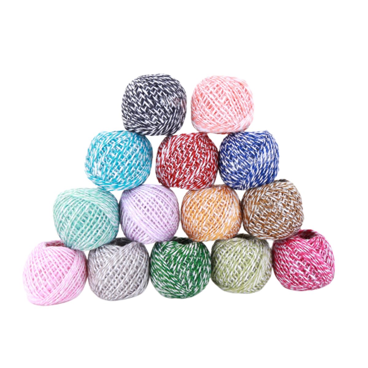 Cuerdas de Yute de Colores 14 Piezas Hilo Grueso para Jardinería y Manualidades Atado Resistente