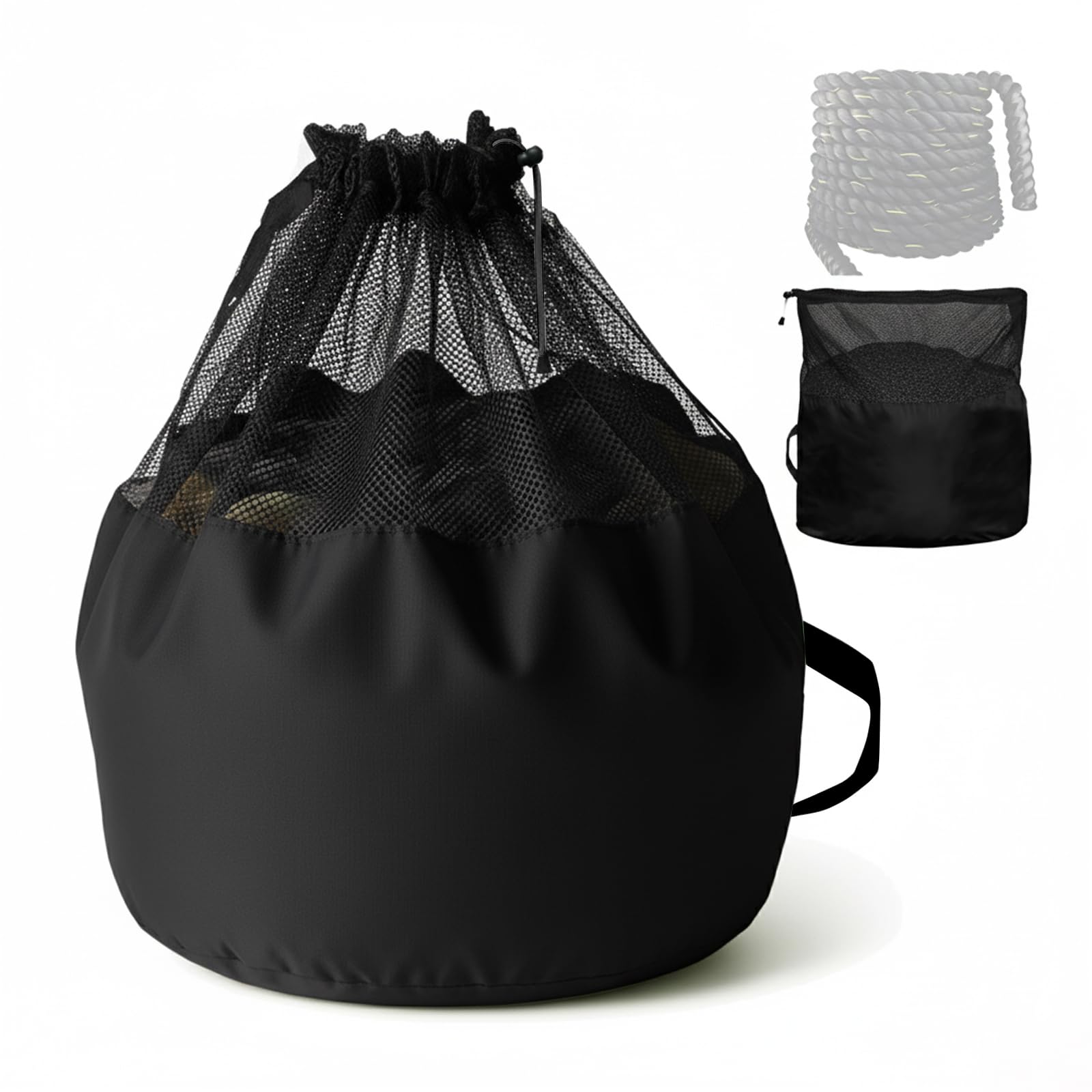 J Bryant Black Extra Large Battle Rope Storage Bag – Heavy-Duty Carry Sack For Training Ropes, Jump Ropes & Gym Accessories (Black)