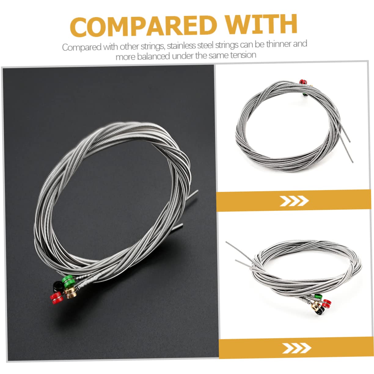 TOYANDONA 4sets Corde Per Basso Acciaio Inossidabile Di Corde Resistenti Per Strumenti Musicali Alta Durabilità e Praticità Per Musicisti Professionisti e Amatori