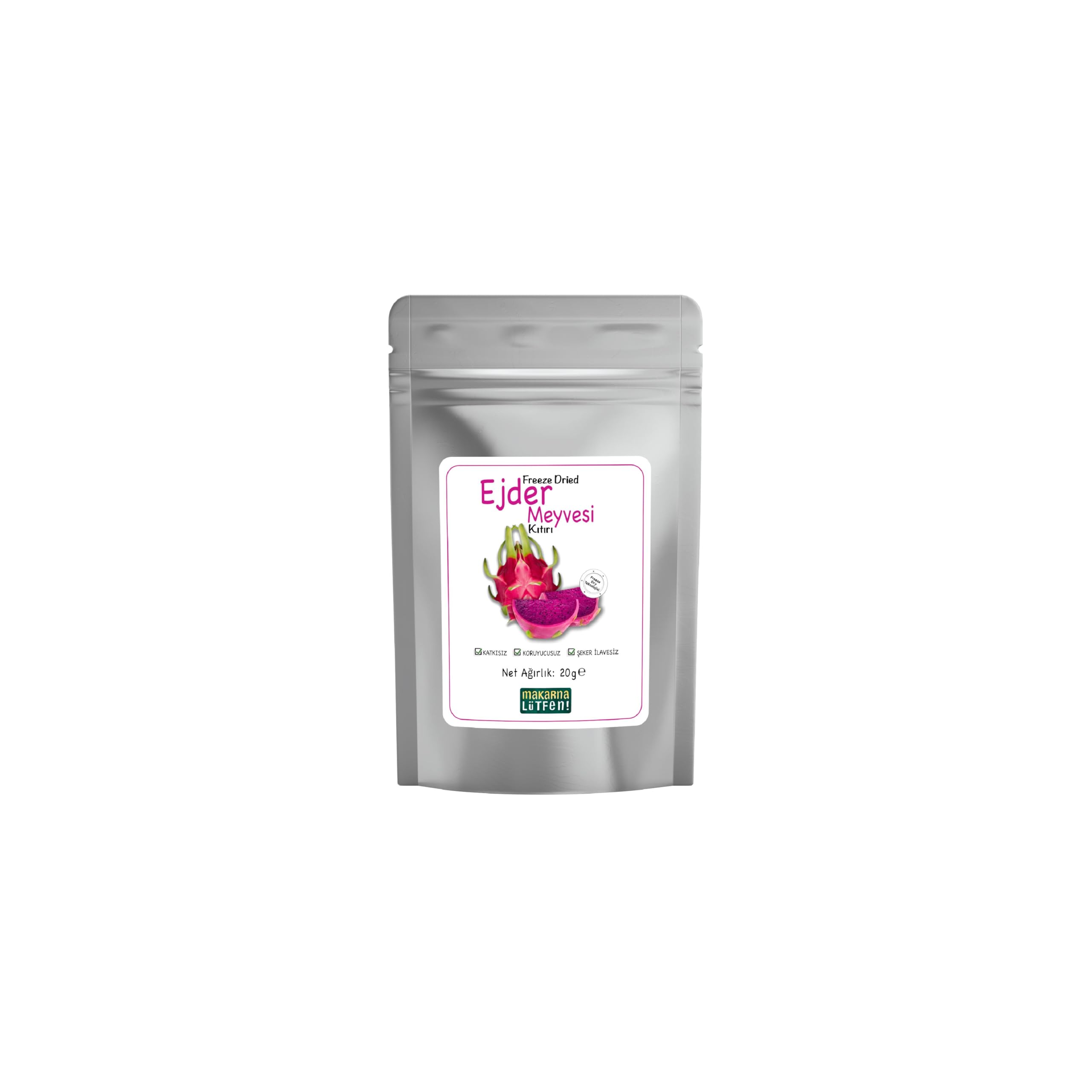 Ejder Kuru Meyve Cipsi Dondurularak Kurutulmuş Freeze Dried Meyve Kıtırı (20 g)