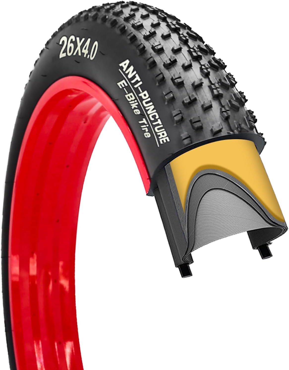 SIMEIQI 20"/26"X4.0" E-Bike Fat Bike Tires with Anti-Puncture Protection Electric Bike Tricycle Tyres Foldable Replacement Tire for Mountain Snow All Terrian E-Bike Urban City Street Road Bicycle