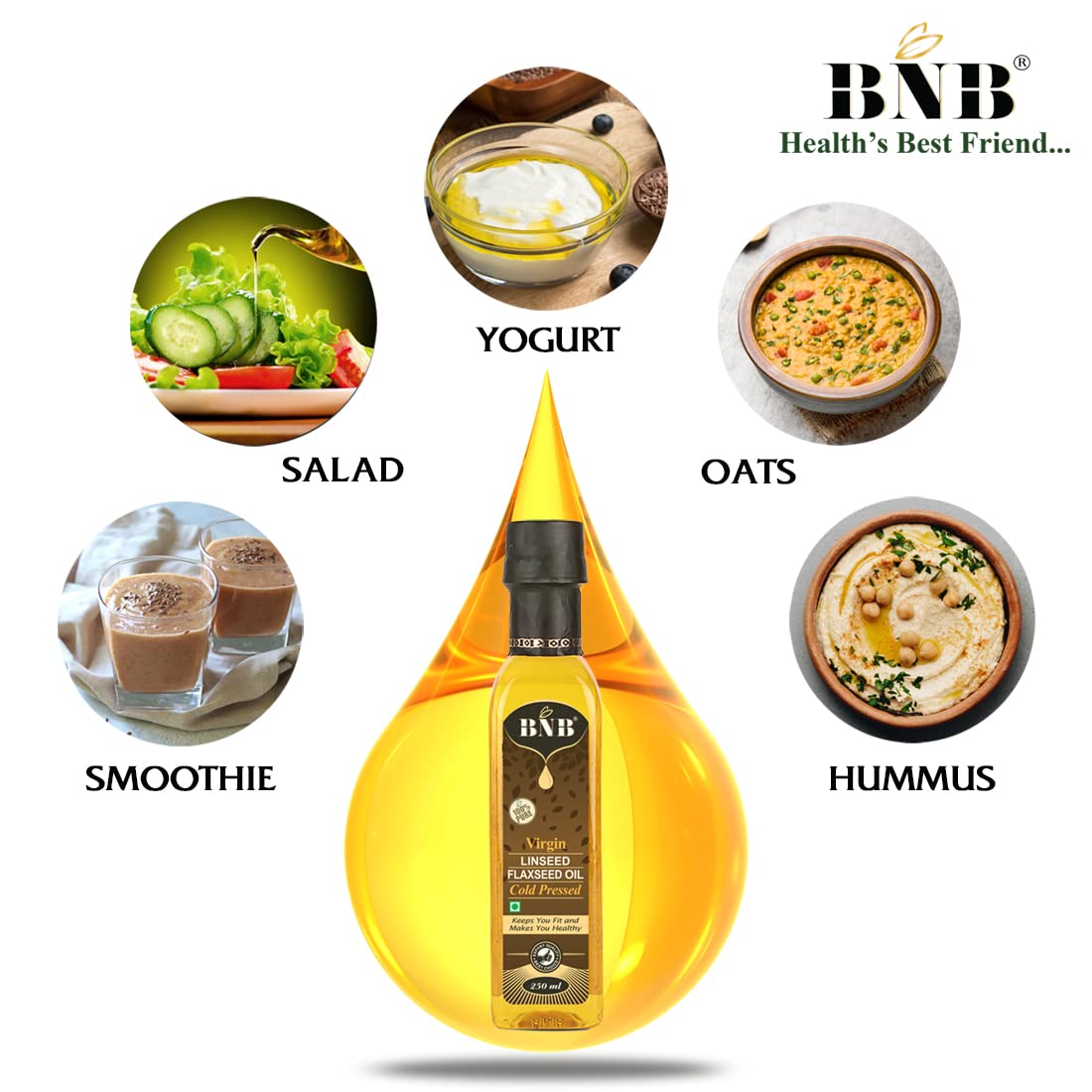 Bnb Virgin Cold Pressed Pure Flaxseed Oil 500 Ml Omega | Desertcart  Seychelles