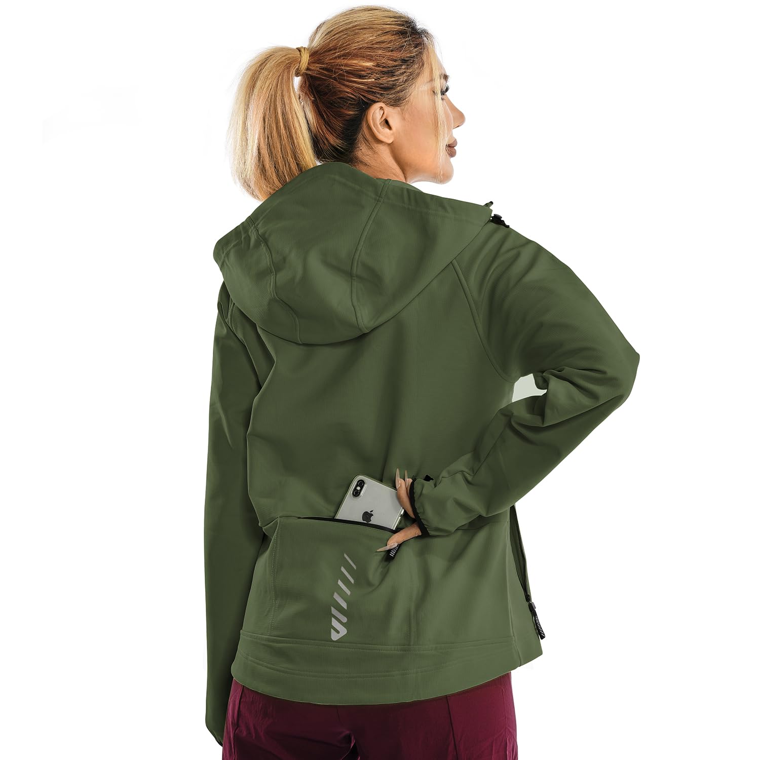 Wulibike Veste de cyclisme pour femme - Pliable - Légère et respirante - Veste de course réfléchissante - Coupe-vent - Pour le cyclisme, le trekking et l'extérieur