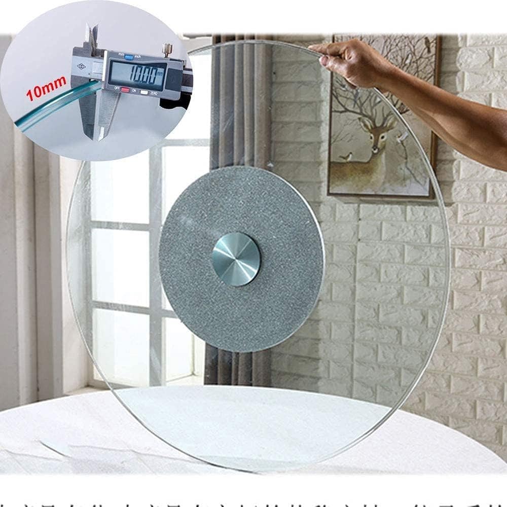 Drehteller aus gehärtetem Glas, 50,8 cm, 76,2 cm, 101,6 cm, für Küche, Lazy Susan, großes drehbares Glas, Lazy Susan, rundes drehbares Tablett, Esstisch, Servierplatte (Größe: 20in / 20in/ 50 cm)