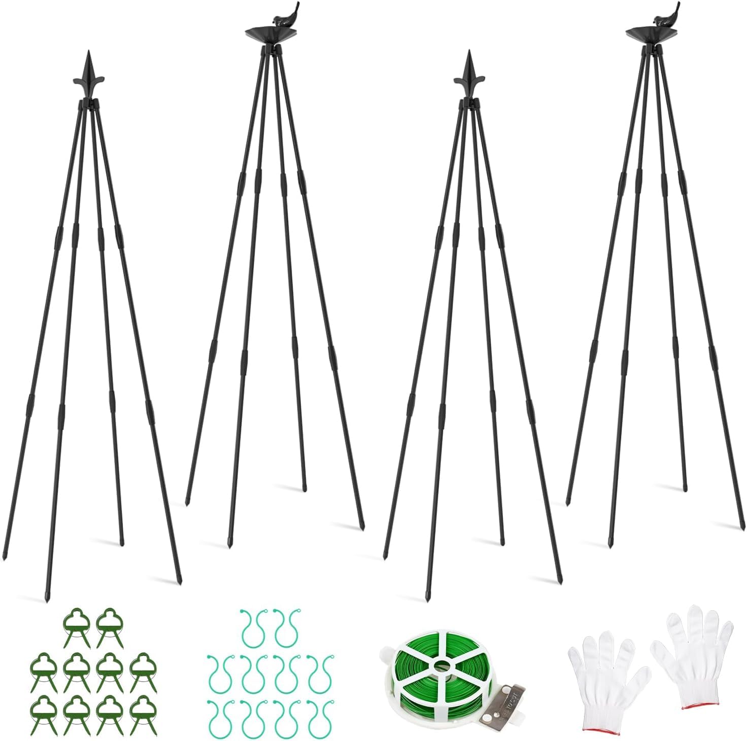 ZIKEBTUY Garten Obelisk Plant Trellis - 4 stuks