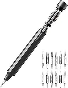 HOTO 24 in 1 Multi Bit Mini Screwdriver Set Magnetic, Manual Precision Screwdriver Set, EDC Pen Screwdriver for Eyeglasses, Electronics, Watches, Phones, Laptops, Cameras, Slate Grey