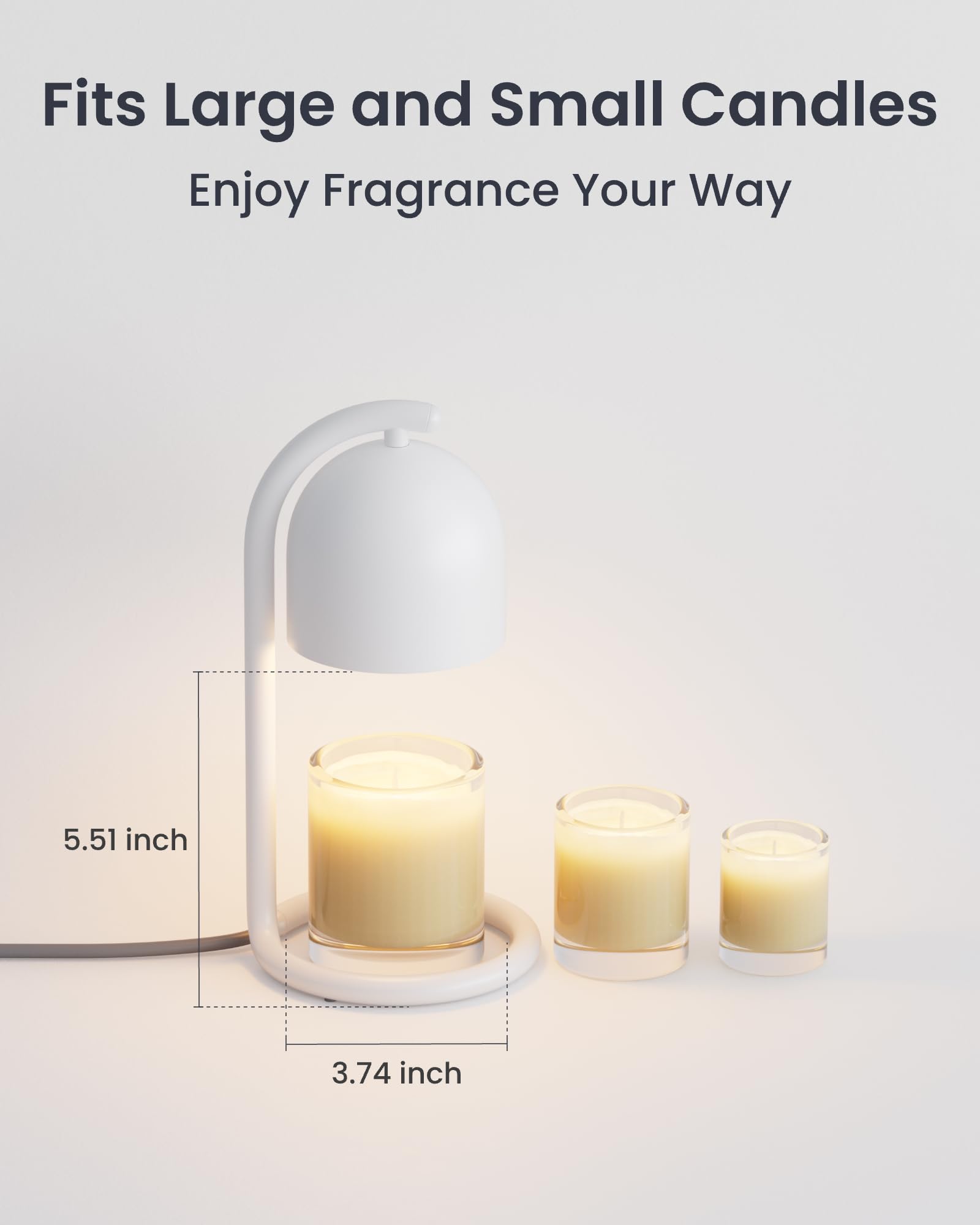SwitchBot Lampe Chauffe Bougie avec Coffret Cadeau, Candle Warmer Lamp compatible Matter pour Apple Home & Alexa, Minuterie et Variateur Lampe Bougie électrique pour Parfumées Maison, Chambre, Blanc