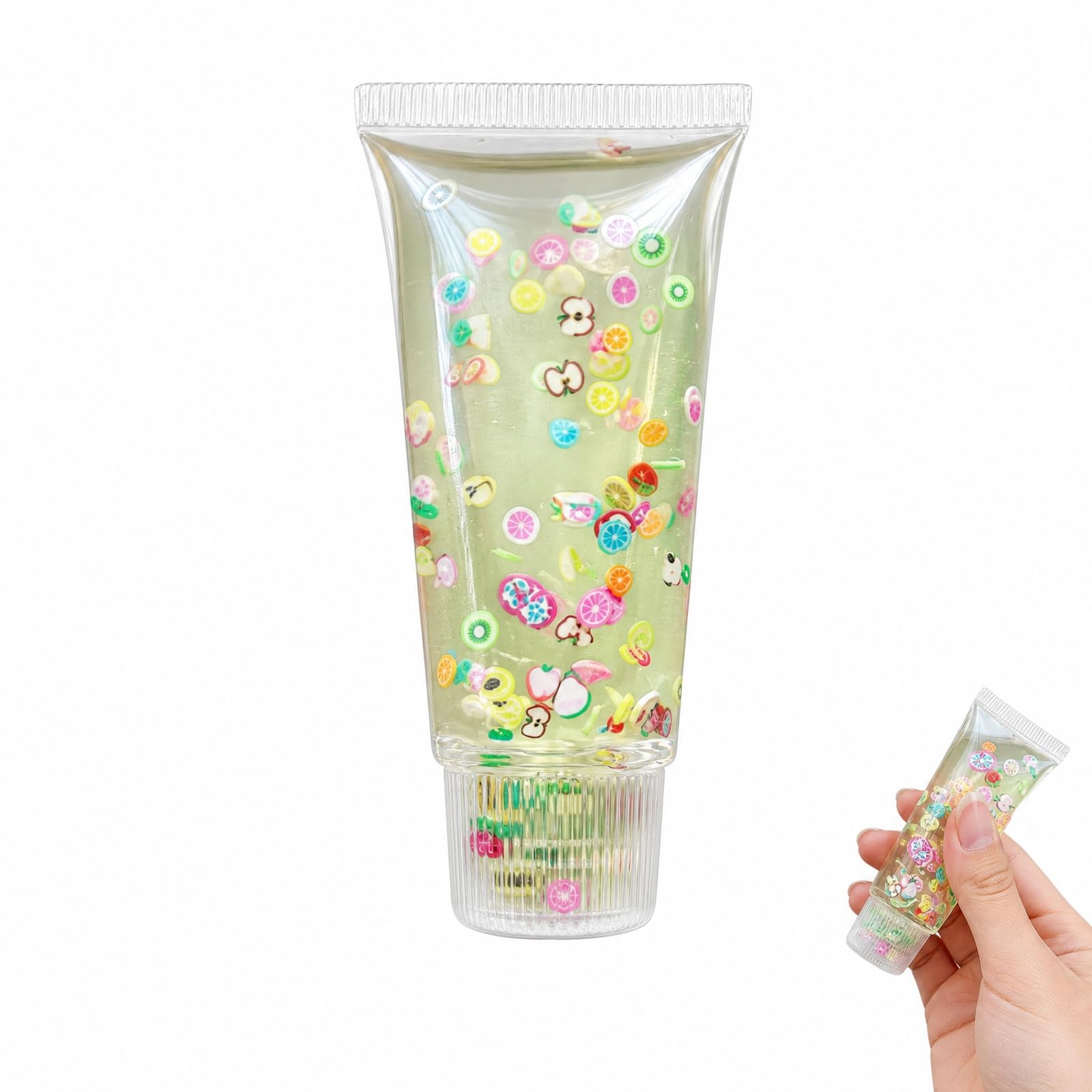 Toothpaste Squishy, Fidget Tool for Office Workers , Stress Relief for Travel and Study, 13 cm Transparent Colourful Fruit Slice Design Versatile Gift for Various Occasions